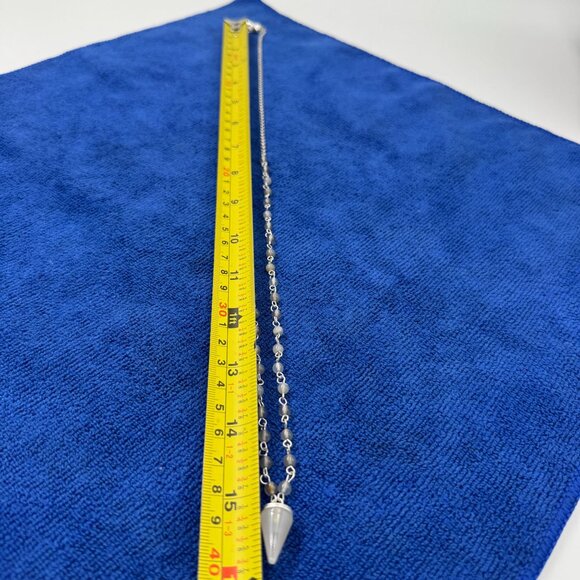 Charming Charlie White Clear Sphere Pendant Beaded 30" Necklace Boho Chic - Picture 2 of 8